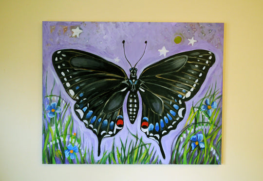 Black Butterfly by Kira Yustak - acrylic painting | UGallery