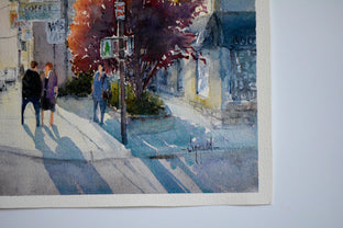 Bus Stop Chat by Judy Mudd |  Side View of Artwork 