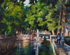 Original art for sale at UGallery.com | Canal in Nimes by Jonelle Summerfield | $700 | oil painting | 14' h x 18' w | thumbnail 1