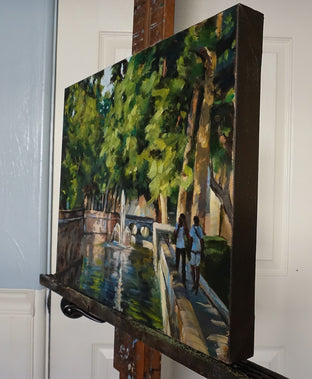 Canal in Nimes by Jonelle Summerfield |  Side View of Artwork 