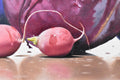 Original art for sale at UGallery.com | Radicchio with Radishes and Two Imposters by Christopher Garvey | $950 | oil painting | 11.5' h x 16' w | thumbnail 4