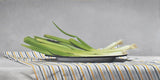 Original art for sale at UGallery.com | Scallions on Stripes by Christopher Garvey | $700 | oil painting | 10' h x 20' w | thumbnail 1