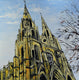 Original art for sale at UGallery.com | Basilica of Saint Clotilde by Lisa Elley | $450 | oil painting | 12' h x 12' w | thumbnail 1