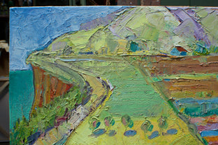 Coastal Farm Abstraction by James Hartman |  Side View of Artwork 