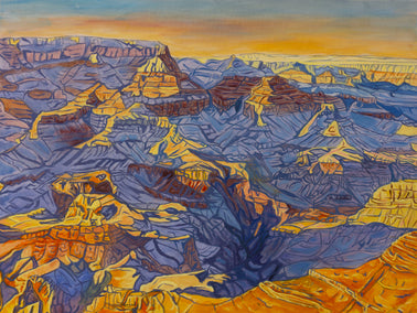 oil painting by Crystal DiPietro titled Sunset at the Grand Canyon