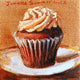 Original art for sale at UGallery.com | Cupcake with Buttercream by Jonelle Summerfield | $75 | oil painting | 4' h x 4' w | thumbnail 1