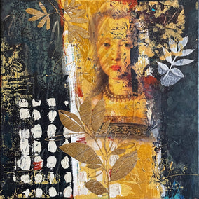 mixed media artwork by Darlene McElroy titled Falling Leaf