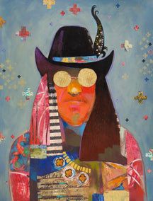 mixed media artwork by Darlene McElroy titled Santa Fe Muse