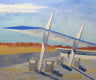 Original art for sale at UGallery.com | Desert Gas Station by Mitchell Freifeld | $475 | oil painting | 25' h x 30' w | thumbnail 1