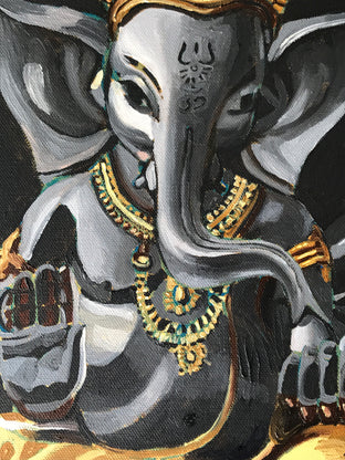 Tiny Ganesha by Rachel Srinivasan |   Closeup View of Artwork 