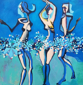 acrylic painting by Diana Elena Chelaru titled Rhythmic Dance