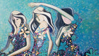 Original art for sale at UGallery.com | Beach Dancers by Diana Elena Chelaru | $1,500 | mixed media artwork | 25' h x 29' w | thumbnail 4