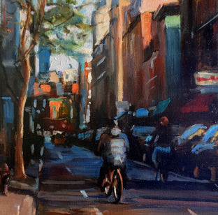 Dinnertime in Greenwich Village by Jonelle Summerfield |   Closeup View of Artwork 