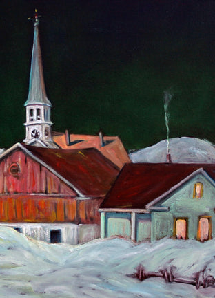 Peacham Vermont Nocturne by Doug Cosbie |   Closeup View of Artwork 