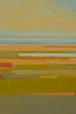 Green Fields and the Lake by Srinivas Kathoju |   Closeup View of Artwork 