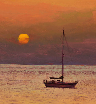 Sunset with Yachts by Dariusz Choinski |   Closeup View of Artwork 