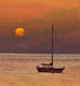 Original art for sale at UGallery.com | Sunset with Yachts by Dariusz Choinski | $725 | oil painting | 12' h x 12' w | thumbnail 4