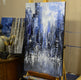 Original art for sale at UGallery.com | Twilight Towers by Tatiana Iliina | $1,050 | acrylic painting | 36' h x 24' w | thumbnail 2