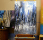 Original art for sale at UGallery.com | Twilight Towers by Tatiana Iliina | $1,050 | acrylic painting | 36' h x 24' w | thumbnail 3