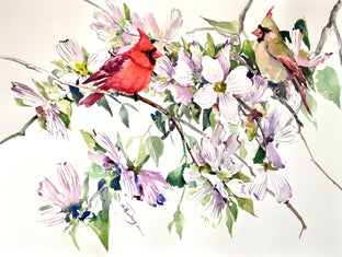 Cardinals and Dogwood by Suren Nersisyan |  Artwork Main Image 