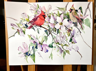 Cardinals and Dogwood by Suren Nersisyan |  Context View of Artwork 