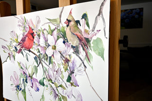 Cardinals and Dogwood by Suren Nersisyan |   Closeup View of Artwork 