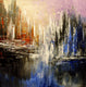 Original art for sale at UGallery.com | Tale of Two Cities by Tatiana Iliina | $1,975 | acrylic painting | 30' h x 30' w | thumbnail 1