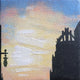 Original art for sale at UGallery.com | Eastern Building by Jesse Aldana | $75 | oil painting | 4' h x 4' w | thumbnail 1