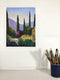 Original art for sale at UGallery.com | Garden Vista, Cypresses and Plum by Elizabeth Garat | $1,050 | oil painting | 24' h x 18' w | thumbnail 3