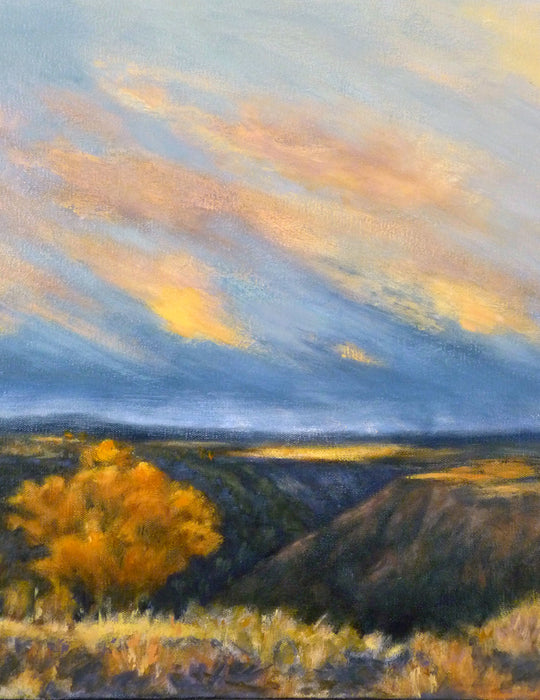 Orange and Black, Encaustic, deals Mountain, Land and Seascape, Painting.