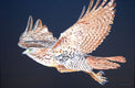 Original art for sale at UGallery.com | Red-Tailed Hawk at Night by Emil Morhardt | $1,600 | acrylic painting | 24' h x 36' w | thumbnail 1