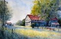 Original art for sale at UGallery.com | Evening Light by Judy Mudd | $1,200 | watercolor painting | 15' h x 22.5' w | thumbnail 1