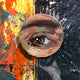 Original art for sale at UGallery.com | Eye See You by Darlene McElroy | $425 | mixed media artwork | 8' h x 8' w | thumbnail 4