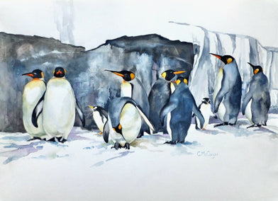 watercolor painting by Catherine McCargar titled Family Gathering