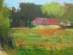 Original art for sale at UGallery.com | Farm near Seguret by Janet Dyer | $675 | acrylic painting | 12' h x 24' w | thumbnail 4