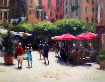 oil painting by Faye Vander Veer titled Summer in Vernazza