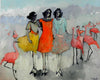 Original art for sale at UGallery.com | Flamingo Cha Cha by Mary Pratt | $5,100 | oil painting | 48' h x 60' w | thumbnail 1