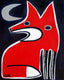 Original art for sale at UGallery.com | Fox and Moon by Jessica JH Roller | $400 | acrylic painting | 20' h x 16' w | thumbnail 1