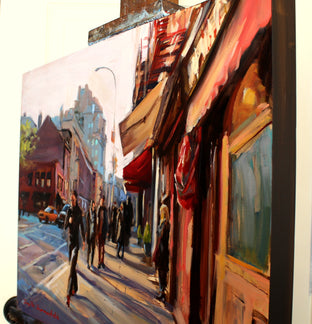 Friday Evening in Greenwich Village by Jonelle Summerfield |  Side View of Artwork 