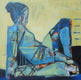 Original art for sale at UGallery.com | Sitting Figure by Gail Ragains | $3,800 | mixed media artwork | 36' h x 36' w | thumbnail 1