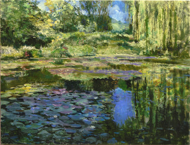 oil painting by Onelio Marrero titled Monet's Pond at Giverny