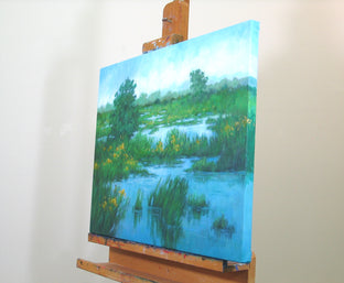 Goldenrod Marsh by Suzanne Massion |  Side View of Artwork 