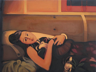 Young Woman Resting on a Pile of Coats by Hadley Northrop |  Artwork Main Image 