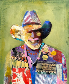 mixed media artwork by Darlene McElroy titled Happy Boy (Study)