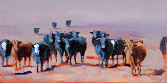 acrylic painting by Heather Foster titled Gathering on the Plains