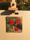 Original art for sale at UGallery.com | Three Red Roses by Hilary Gomes | $650 | oil painting | 8' h x 8' w | thumbnail 3