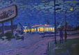 Original art for sale at UGallery.com | Diner by Robert Hofherr | $650 | acrylic painting | 20' h x 24' w | thumbnail 3