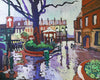 Original art for sale at UGallery.com | Rain in the City by Robert Hofherr | $1,000 | acrylic painting | 24' h x 30' w | thumbnail 1