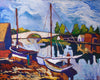 Original art for sale at UGallery.com | Riverside by Robert Hofherr | $1,000 | acrylic painting | 24' h x 30' w | thumbnail 1