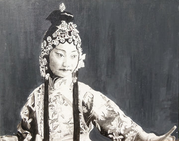 acrylic painting by Hope Rambo titled Because I'll Catch You: Portrait of a Beijing Opera Star